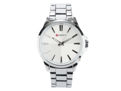 Reloj De Pulsera Hombre De Aleación Analógico Cuadro Redondo De Cuarzo Impermeable Blanco