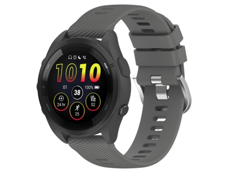 Correa de reloj inteligente para Garmin Forerunner 265 22 mm Silicona de color sólido (Gris oscuro)
