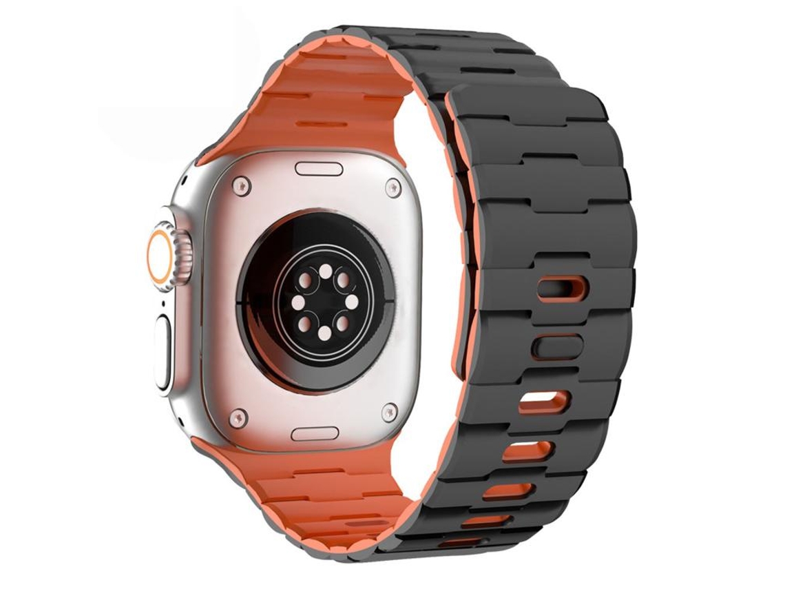 Correa magnética de silicona con un solo pasador y estampado de caballo para Apple Watch de 46/49/45/44 mm FWINL