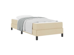 Maison Exclusive - Cama Tipo Box Spring Con Colchón Crema 90 X 190 Cm Tela