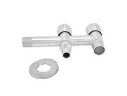 Grifo de acero inoxidable G1/2, 1 entrada, 2 salidas para lavadora