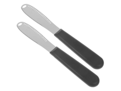 Espátula ergonómica de acero inoxidable para mantequilla, tamaño compacto para un manejo fácil, color negro. Nostalgia88