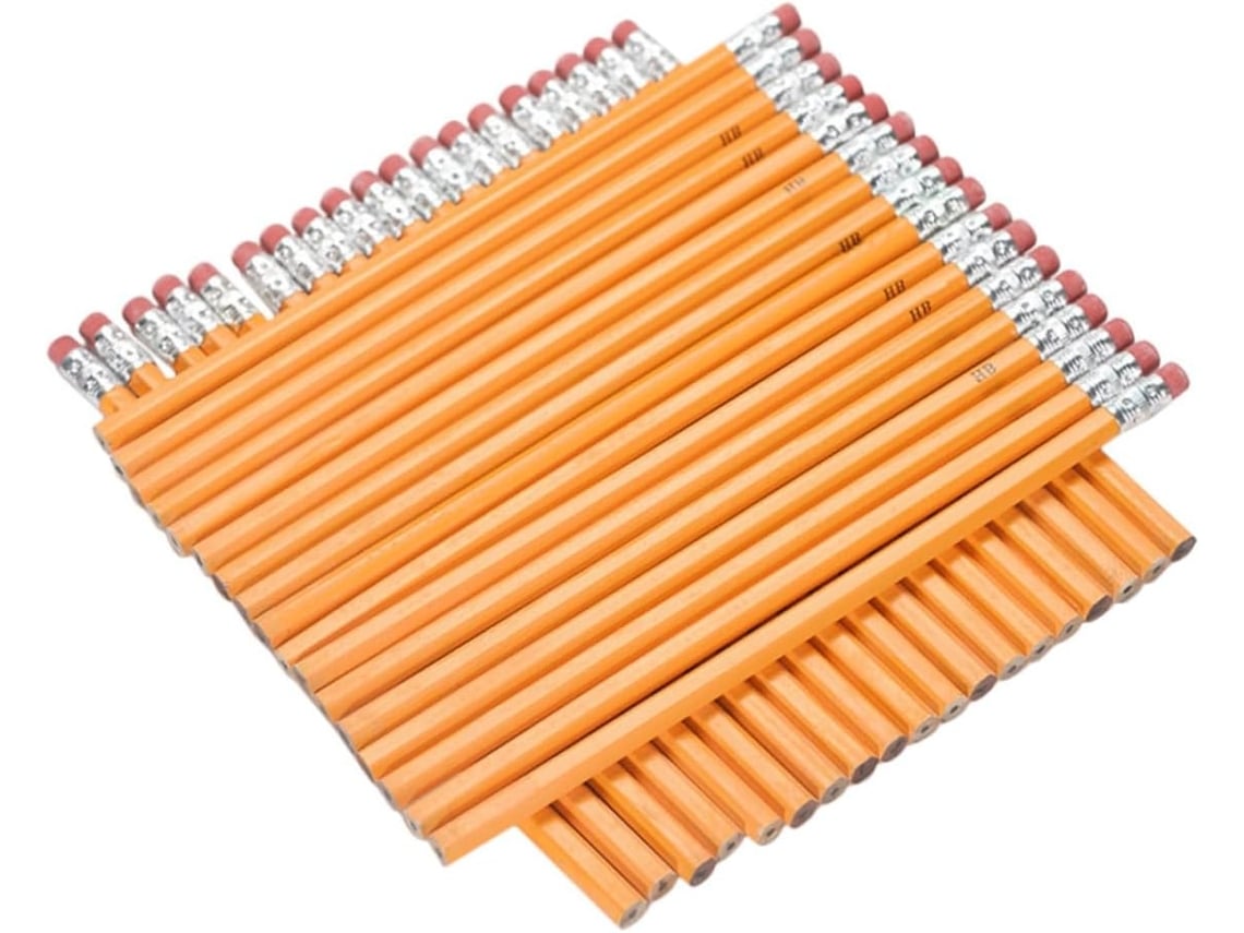 Conjunto De 40 Lápis De Madeira Simples E Práticos Com Borracha Hb Para Meninos E Meninas, Superfície Lisa.