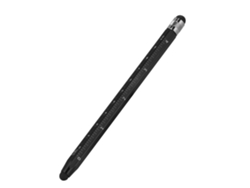 Lápiz óptico multifuncional para pantalla táctil en aluminio negro con luz dorada