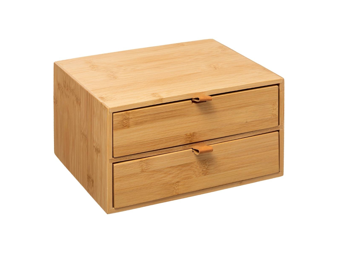 Caja 2 Cajones Correas Cuero Bambú 5 FIVE SIMPLY SMART