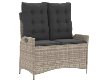 Sillón reclinable de jardín VIDAXL con cojines ratán sintético gris