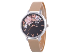 Reloj De Cuarzo Informal Para Mujer, Estilo Coreano, Con Correa De Cuero Beige Zlf0532-c