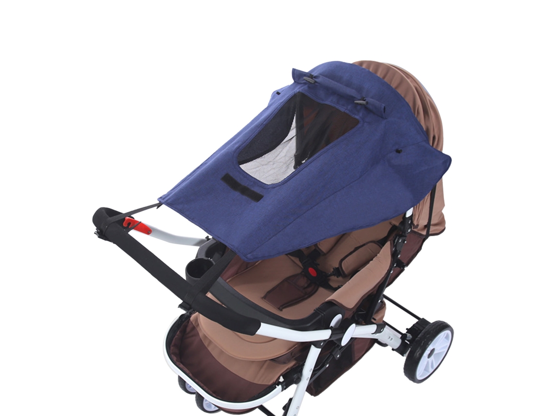 Parasol Universal Para Cochecito De Bebé, Resistente Al Agua, Protección Uv50+, Color Azul Marino.