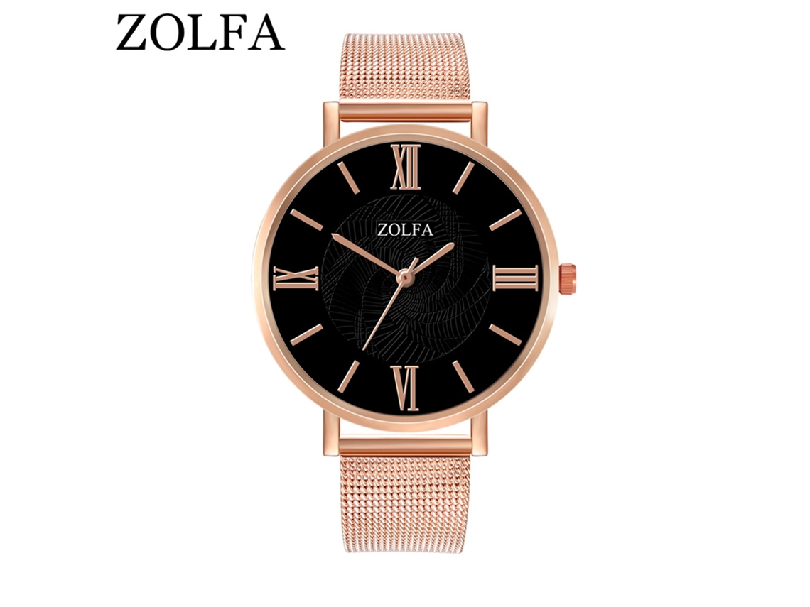 Reloj De Pulsera De Cuarzo Para Hombre/mujer Con Esfera Redonda, Oro Rosa.