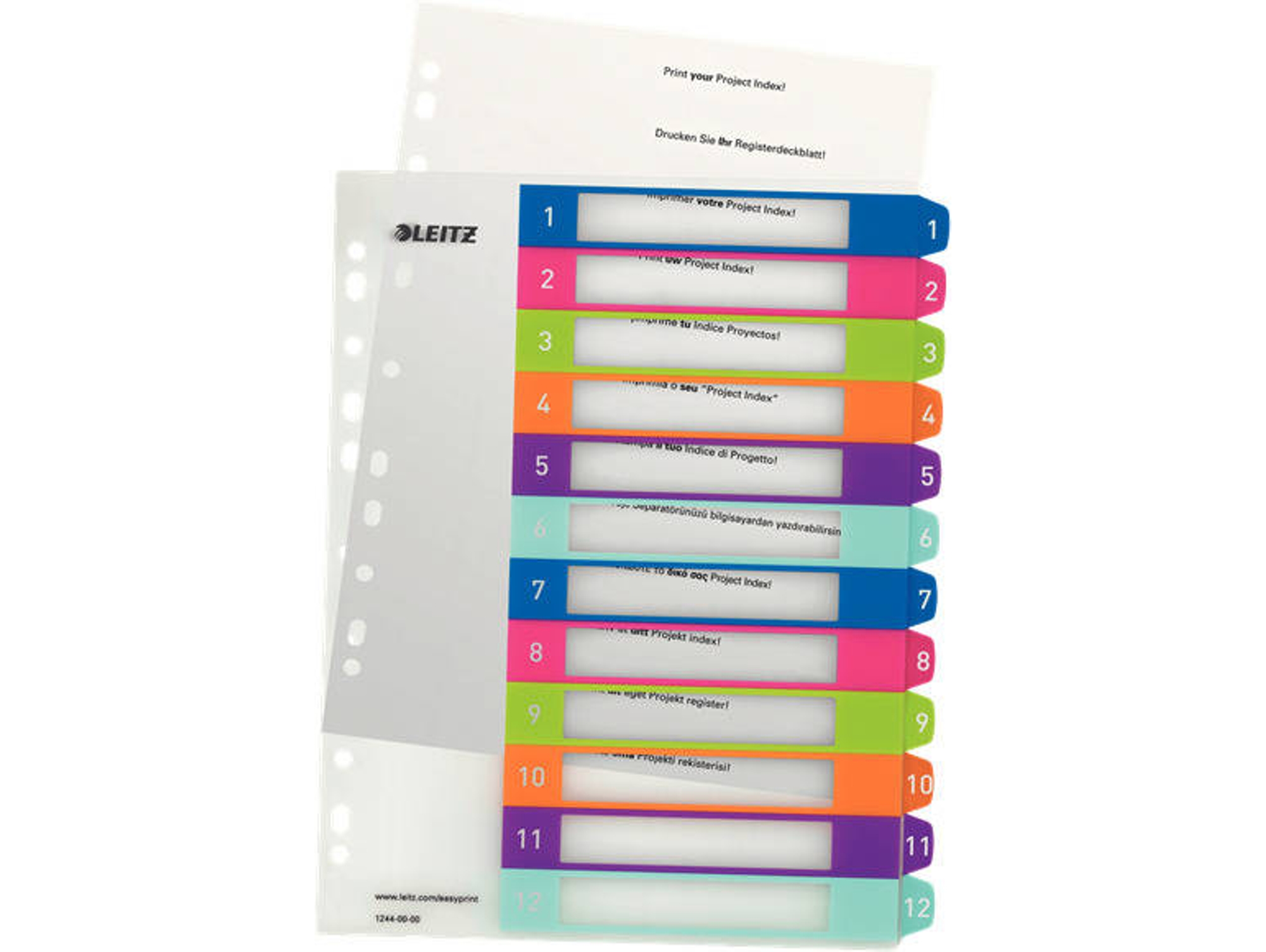 Separadores Imprimibles LEITZ WOW 12 colores (A4)