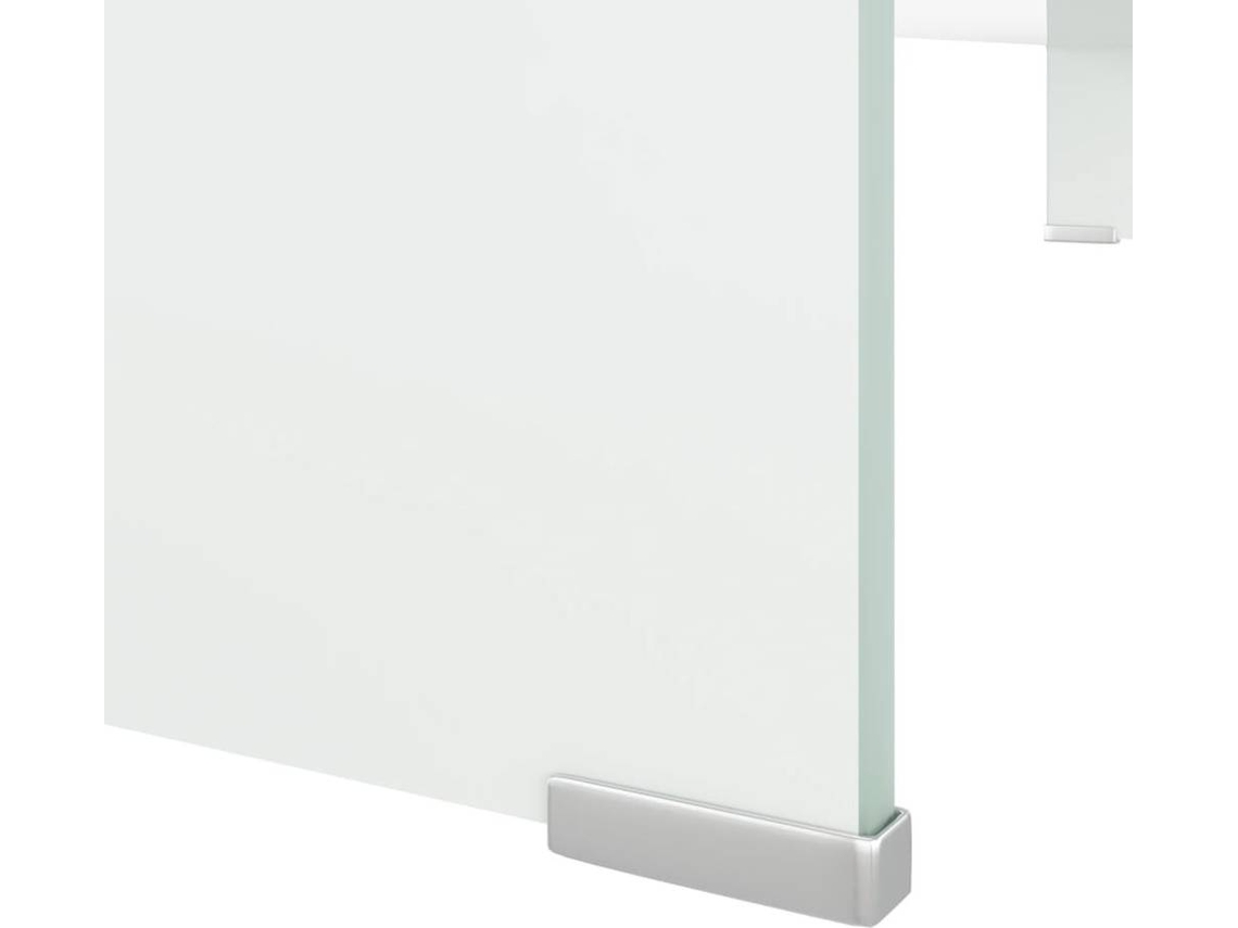 vidaXL Soporte para TV/Elevador monitor cristal blanco 100x30x13 cm