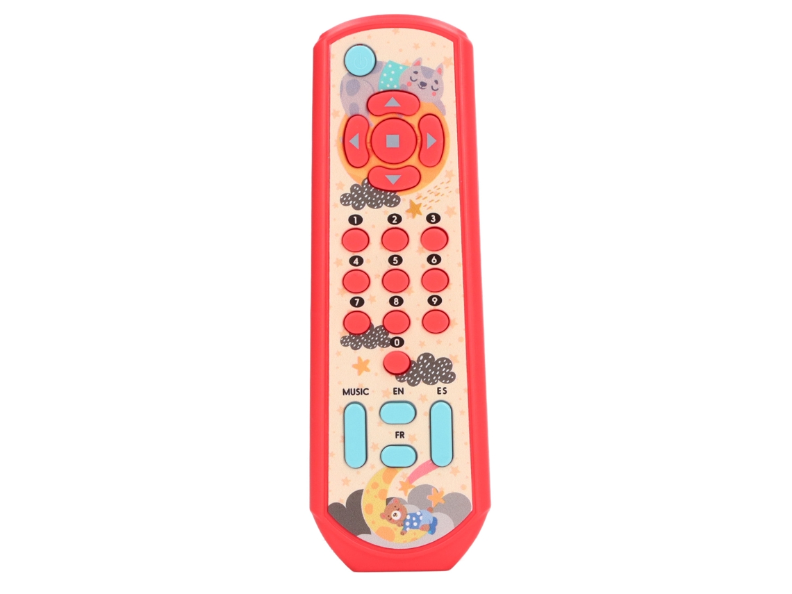 Rebe-brinquedo De Controle Remoto De Tv Infantil Simulado Com Som E Luz Para Aprendizagem Educativa Precoce Vermelho