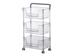 Carrito de almacenamiento con ruedas, estable, elegante, multifuncional, duradero, organizador de almacenamiento móvil, carrito para el hogar, 3 niveles