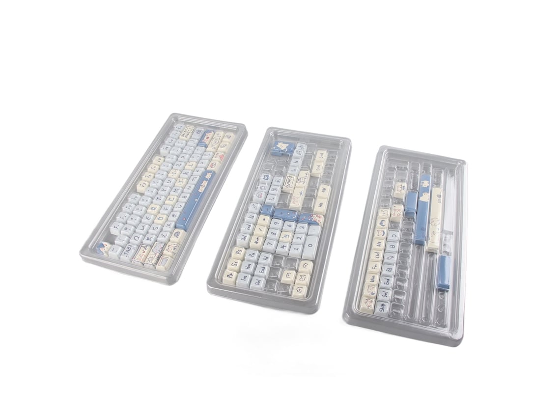 Teclas De Teclado Mecánico Pbt De 148 Teclas Con Sublimación De Tinta, Ergonómicas, Estilo Dibujos Animados Para Juegos, Diy Cat