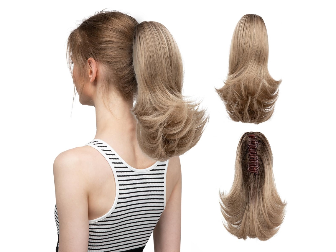Peluca, extensión de cola de caballo con clip para mujer, microrizada (estilo 3/30cm) Gertiz