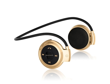 Auriculares Bluetooth Inalámbrico Fm Radio Música Estéreo Earpics Ranura para tarjeta Micro SD Oro