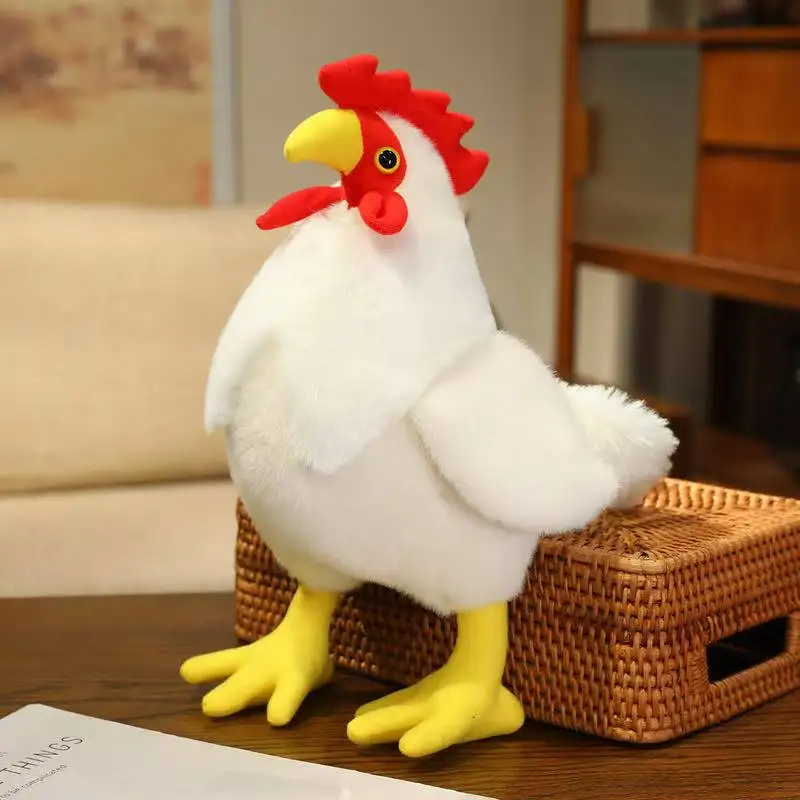 (blanco, 35 Cm) Cojín De Gallo Suave, Bonito Y Divertido, Ideal Para La Decoración Del Hogar.
