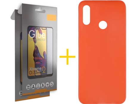 Kit Funda + 2 Protectores de Pantalla Huawei Y6 2019 SKYHE Liso Rojo