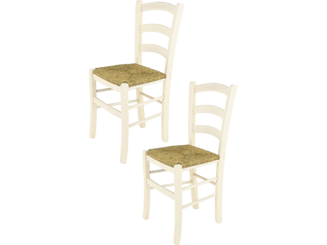 Conjunto de 2 Cadeiras T M C S Venice 320AB (Branco - 88x43x44 cm - Madeira)