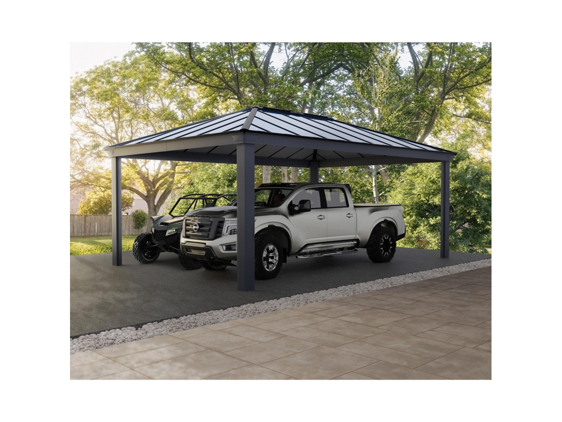 Cochera CANOPIA Doble Colorado 4,3x6 m Gris