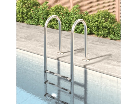 Escalera para Piscina VIDAXL (54 x 38 x 158 cm - Plateado)