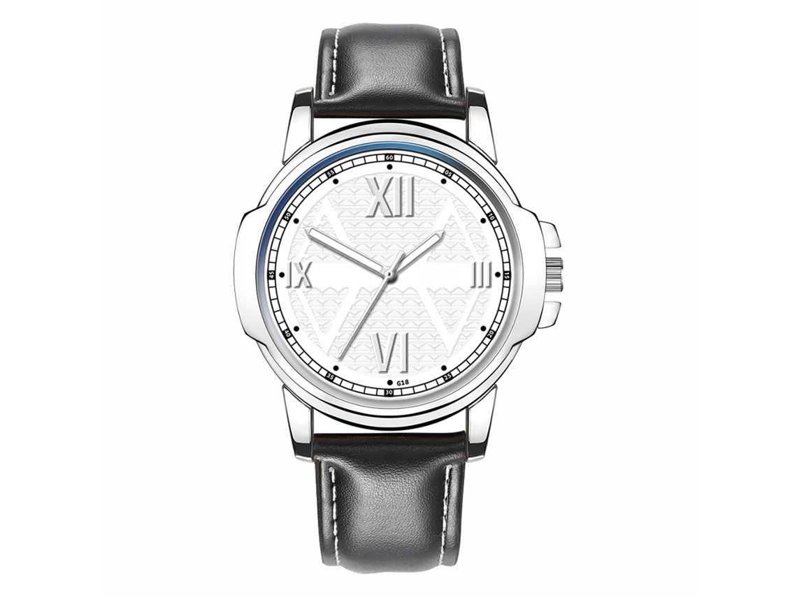 Reloj De Cuarzo Para Hombre Con Correa De Piel Sintética, Estilo Sencillo Y Moderno N.° 4