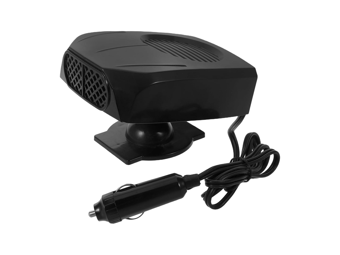 Calefactor Portátil Para Coche De 12 V, Negro, Descongelación Y Desempañado Rápidos, Dos Niveles De Calor, Base.