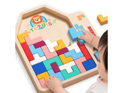 Jenga de madera, bloques de construcción rusos, juguetes de mesa, juguetes Montessori Hexinyigjly