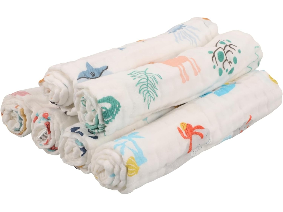 Conjunto De 6 Toalhas De Banho Para Meninos E Meninas, Toalhas De Algodão Macias Com Desenhos Animados