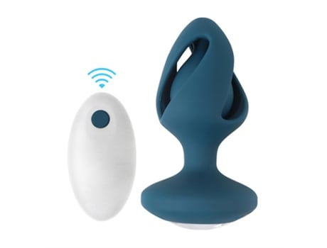 Vibrador anal con control remoto con 10 modos de vibración para adultos (azul) YIZHOOD