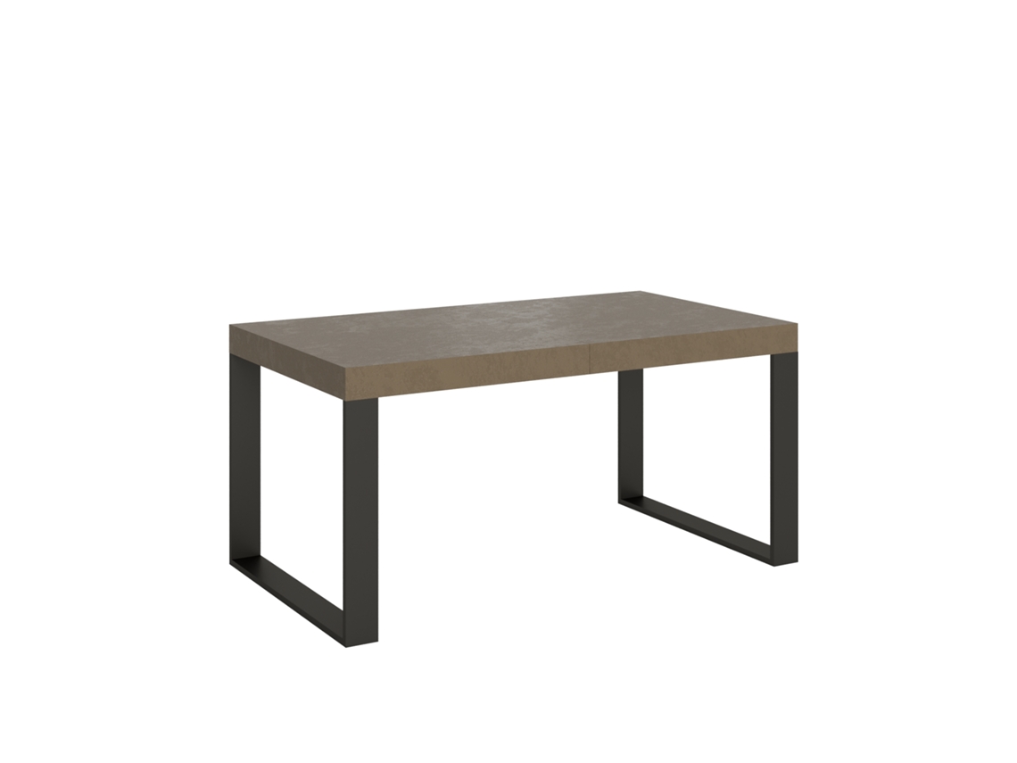 Mesa extensible Tecno 160/264x90 cm gris paloma con patas antracita Itamoby