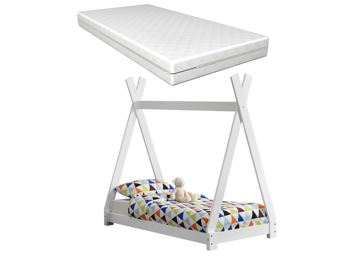 Estructura de Cama Infantil [EN.CASA] (Blanco - Madera - 70 x 140 cm)