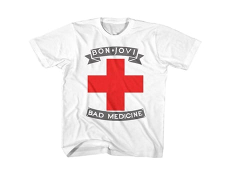 Camiseta ROCKINSTONE juvenil Bon Jovi Badmed (Algodón - S)