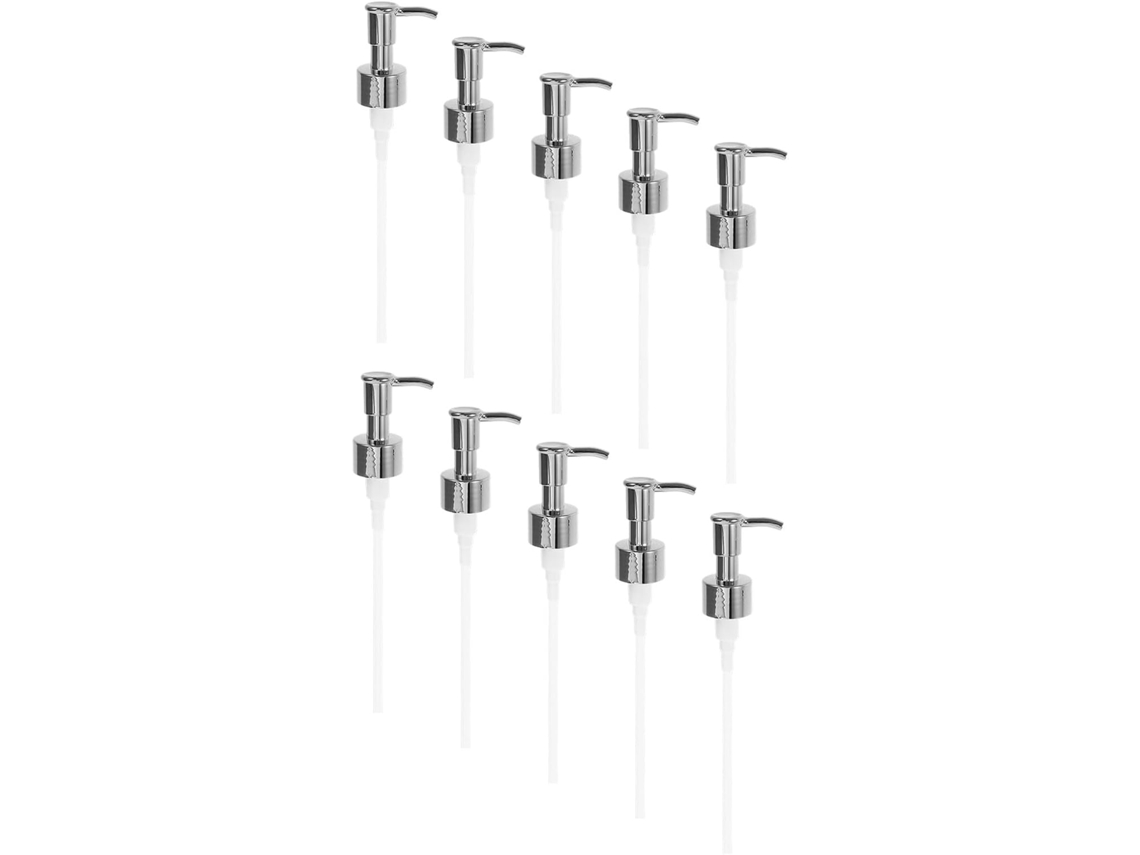 Lote De 10 Piezas De 10 Pompes à Savonnette Recargables 24/410 Argentées, Pompe à Lotion En Plastiq...