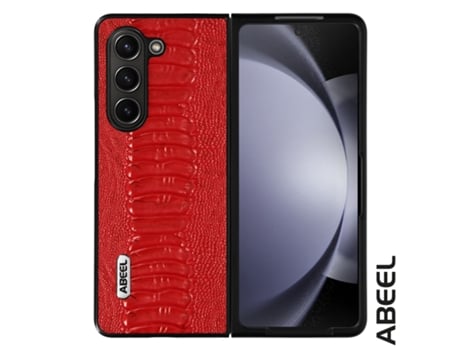 Funda para Samsung Galaxy Z Fold 5 ABEEL Piel Rojo