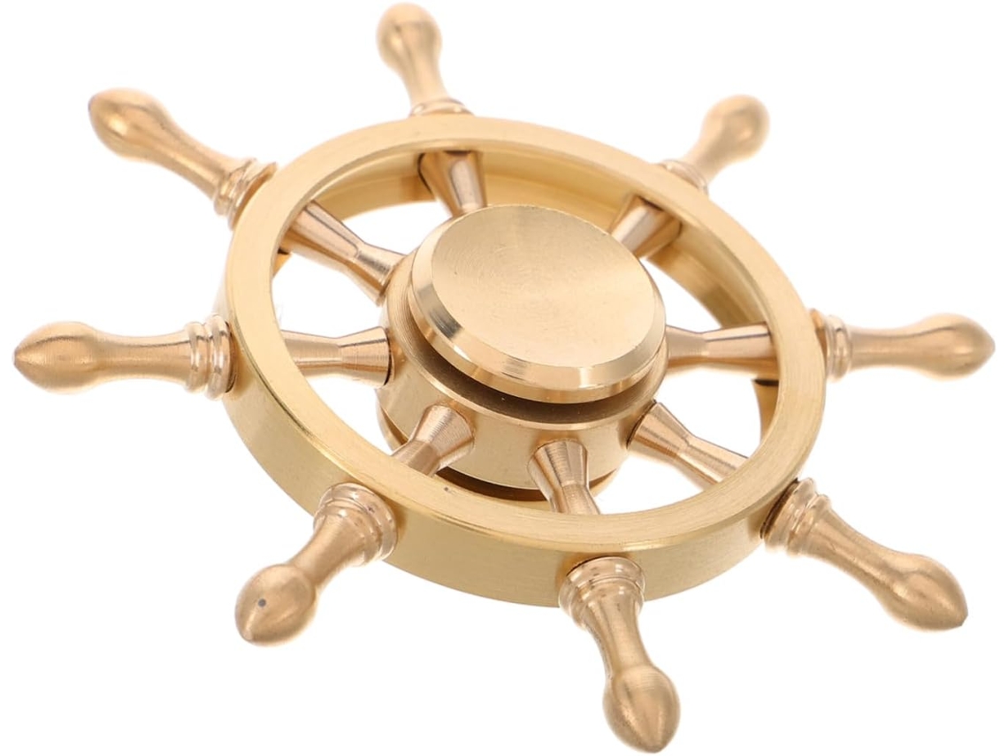 Decoración De Timón Barco Latón Con Manivela