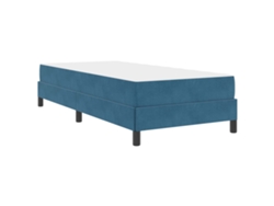 Maison Exclusive - Cama Tipo Box Spring Con Colchón Azul Oscuro 90 X 200 Cm Tela
