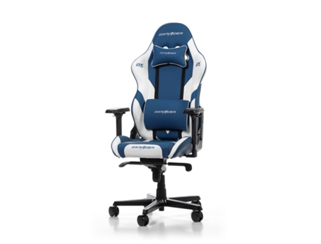 Silla DX RACER Gladiator G001-Bw (Até 150 kg - Elevador a Gas Clase 4 - Azul y Blanco)
