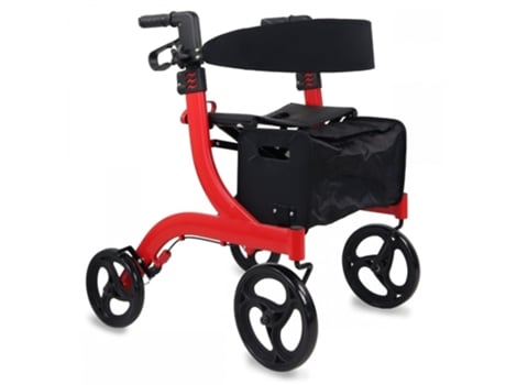 Andador de cuatro ruedas MOBICLINIC Plegable - Asiento y respaldo - Cesta delantera - Invicto X1