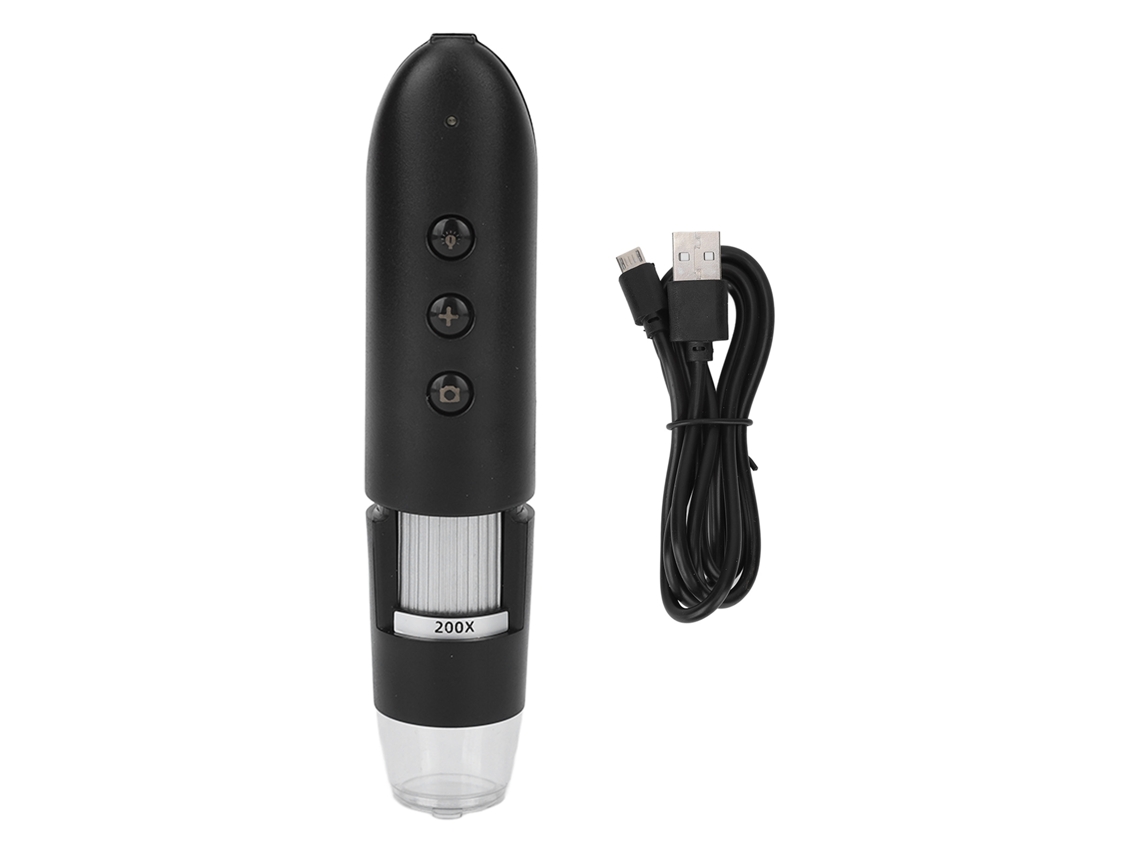 2026-microscópio Digital Sem Fio 200x, Detector De Couro Cabeludo Portátil, Compatível Com Android E Ios, 2h30 De Uso