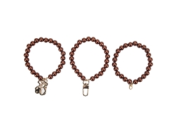 Pulsera De Perlas De 10 Mm, 3 Estilos, Colgante De Oso, Cierre De Cabeza De Camarón, Para Bolso O Funda De Teléfono Móvil.
