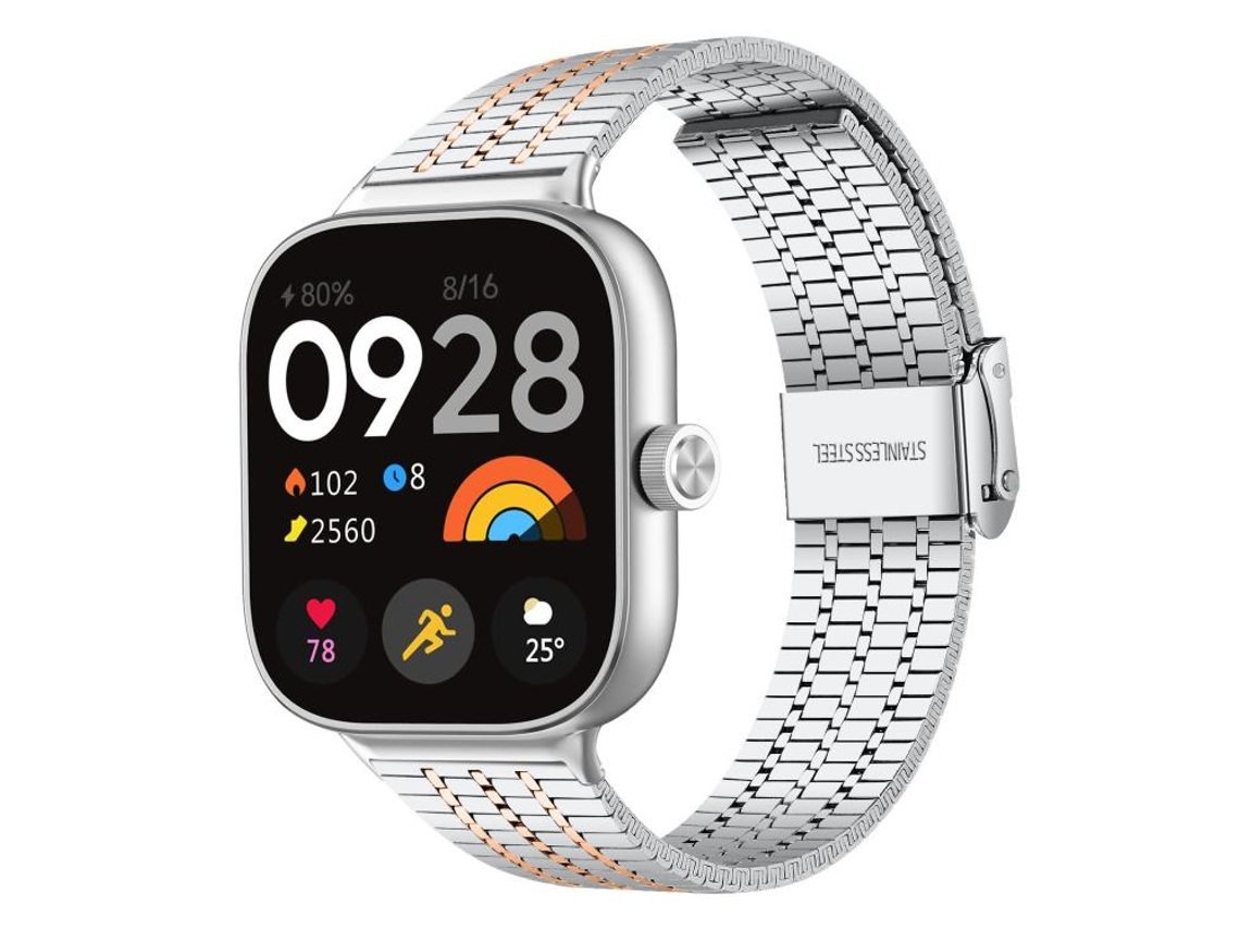 Pulsera para Xiaomi Band 9 Pro / 8 Pro - Acero inoxidable - Hebilla de siete cuentas