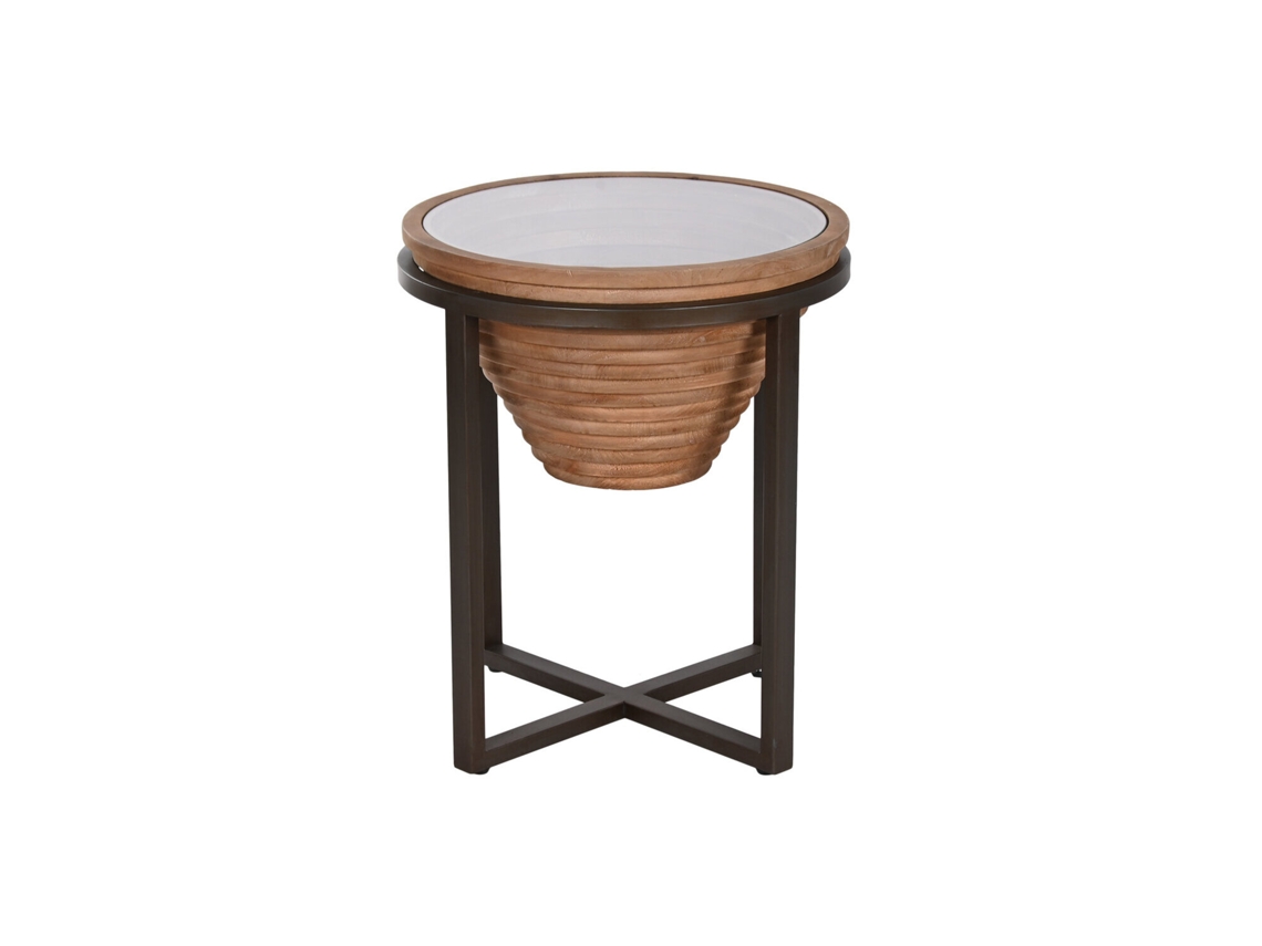 Mesita Auxiliar Abeto Cristal Natural 46x46x55,5cm