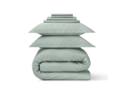 Conjunto Tudo Incluído! DiLuxe Liso Verde ‘TI’: Juego de Sábanas (Cama 160 x 200 cm) + Juego Funda Nordica (240 x 220 cm) Cetim 300 Hilos