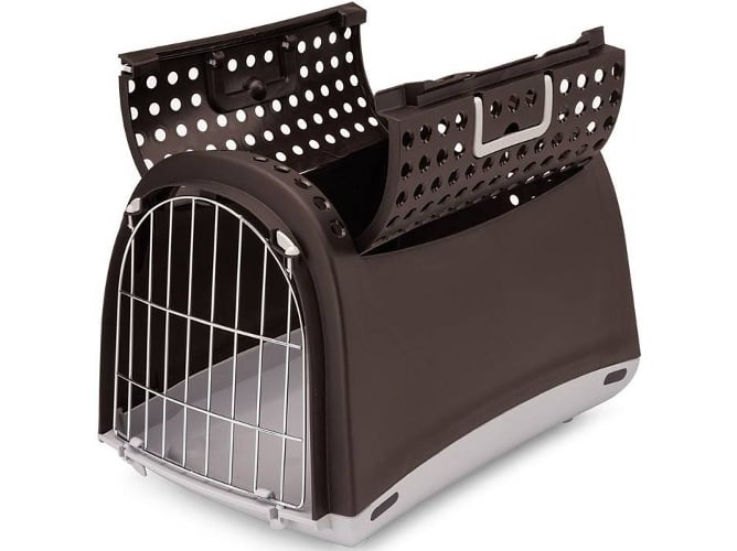 Transportín para Perros y Gatos ORNIEX Rígido (Marrón - 32x45x35cm - 1 Un - S - Porte Pequeño)