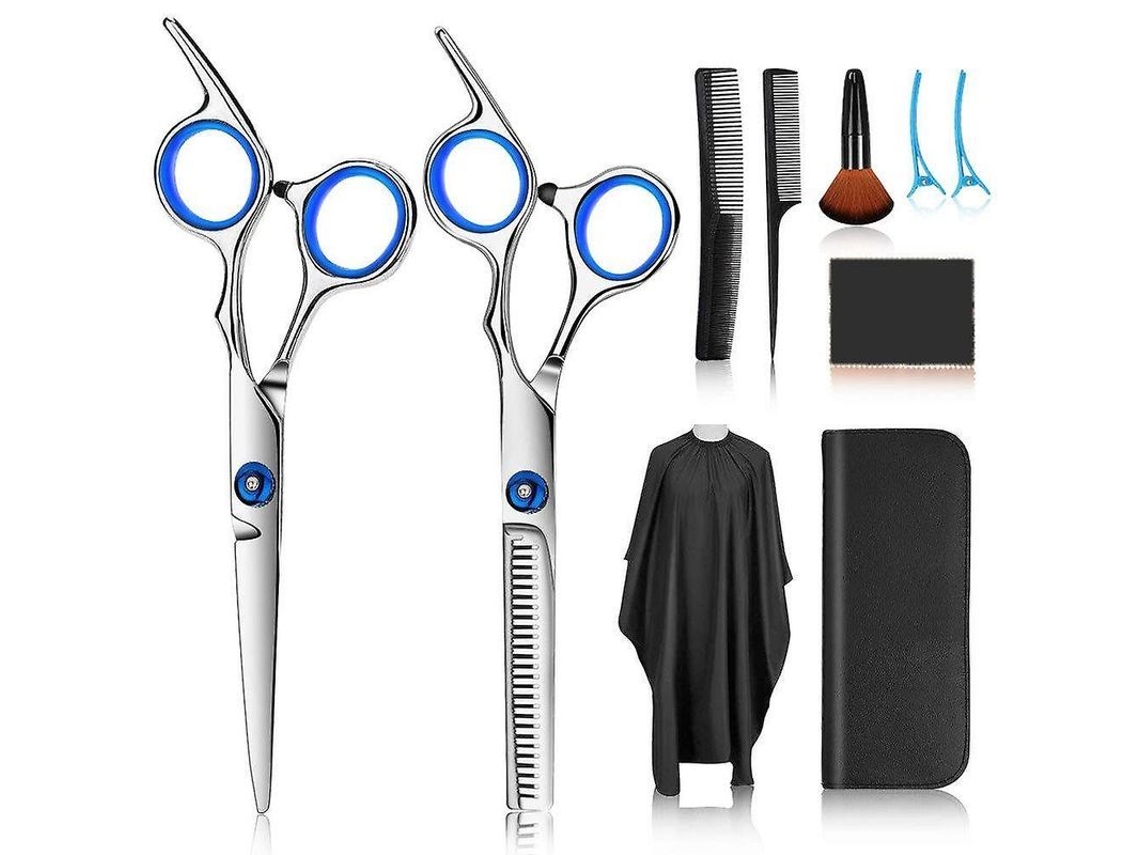Juego De 10 Tijeras De Peluquería Profesionales De Acero Inoxidable Para Cortar El Cabello En Casa O En Salones De Belleza, Para Adultos Y Niños.