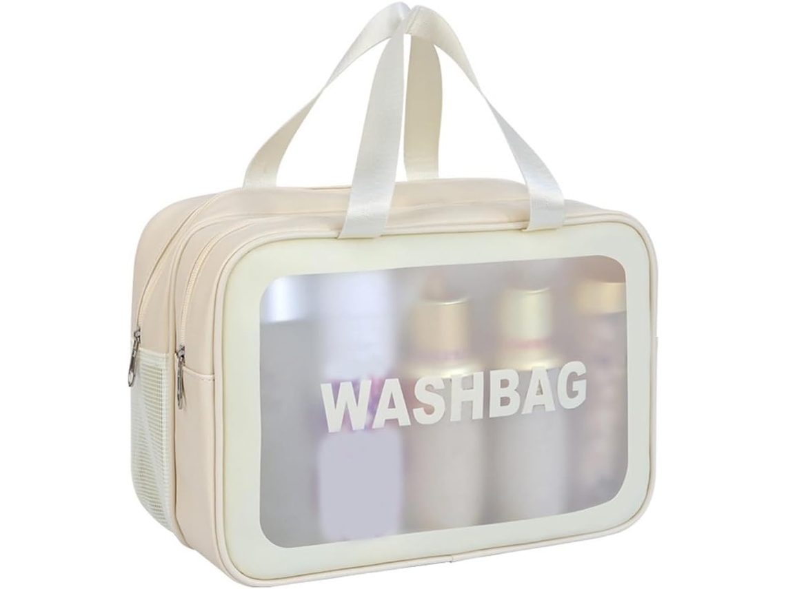 Neceser De Viaje Para Mujer, Neceser Translúcido Mate, Para Viajes, Blanco Lechoso