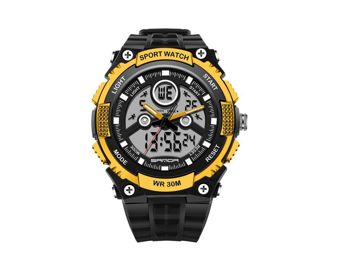Reloj Deportivo Electrónico Hombre Senda Impermeable Pulsera Oro Negro
