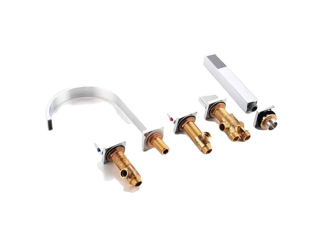 Grifo de lavabo de pared, diseño contemporáneo, KSB Gold