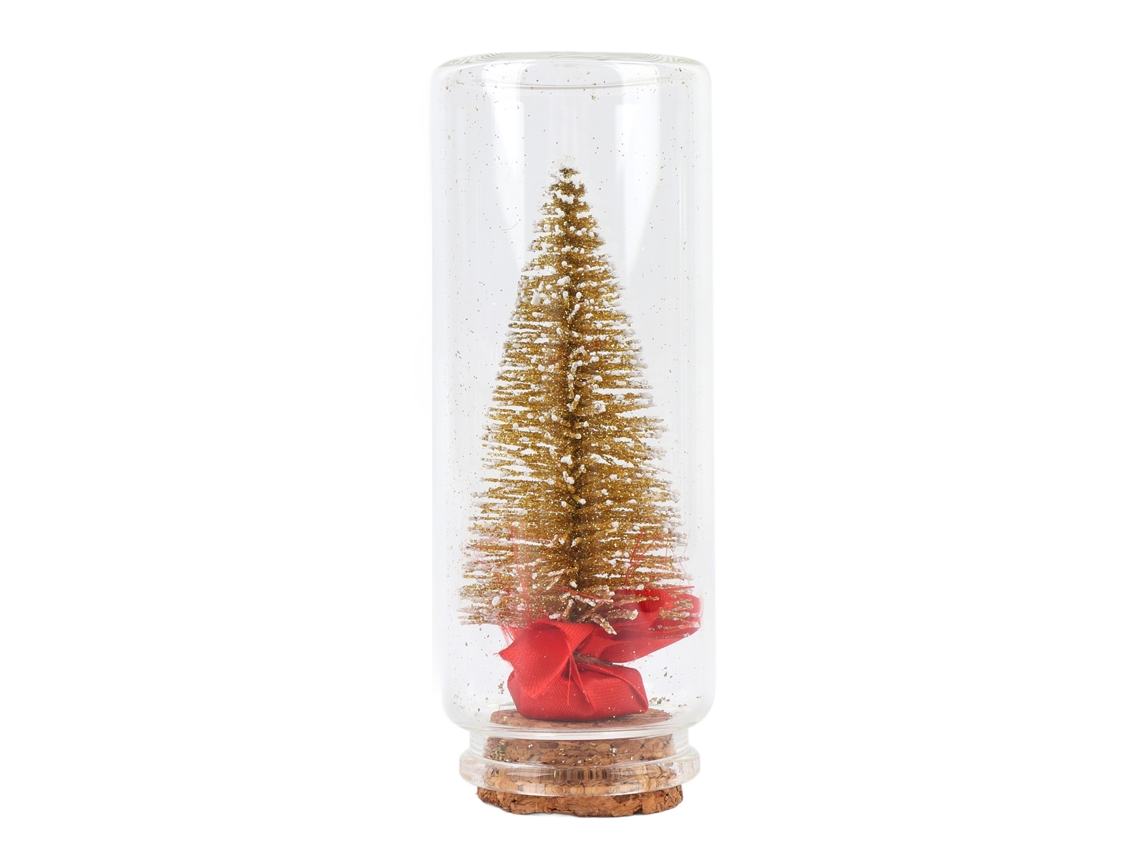 Mini Árbol De Navidad Decorativo De Mesa Con Cinta Roja Y Dorada, Pequeño Adorno Navideño Artificial.
